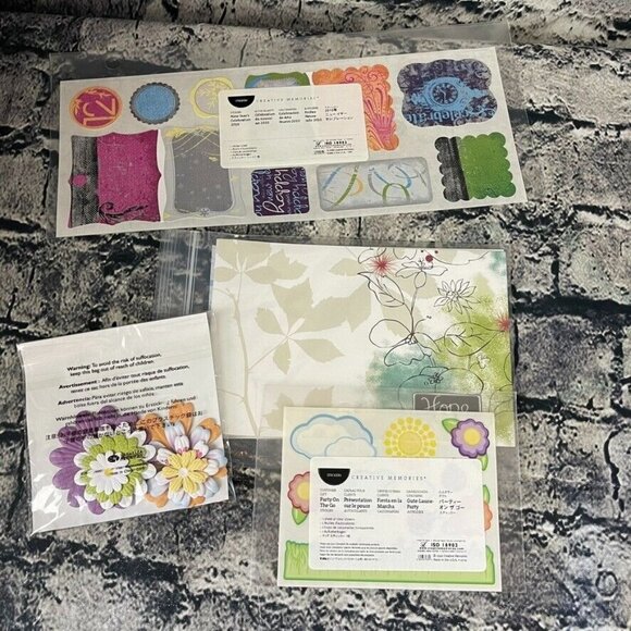 Creative Memories HOPE & PARTY ON THE GO & Flower Embellishments - Picture 1 of 16